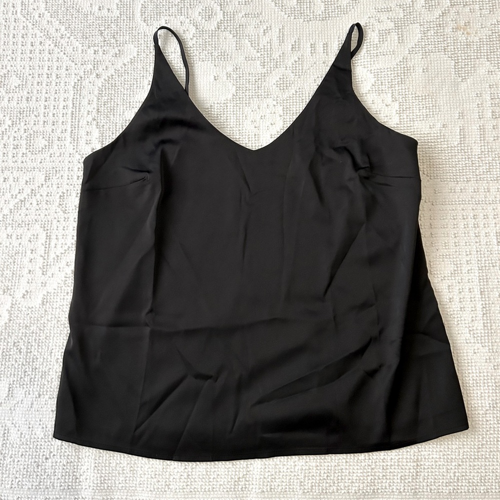 Banana Republic black satin spaghetti strap tank